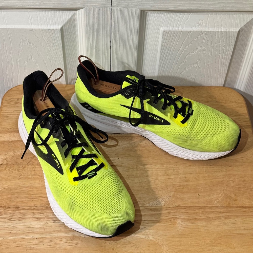 Brooks Launch 8 Mens Running Shoes Neon Yellow Black 11.5 Medium D 1103581D774